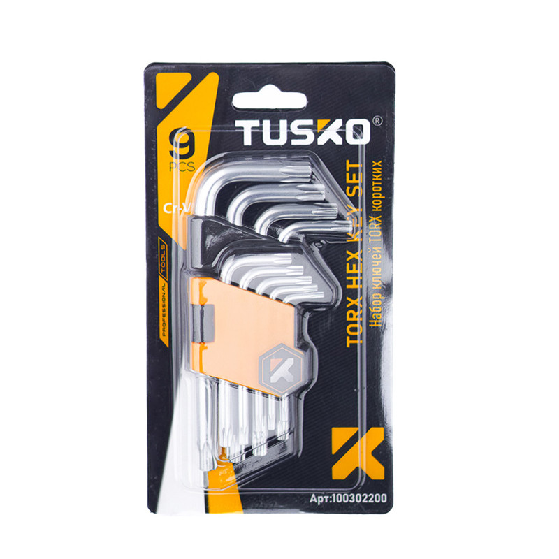 Набор ключей TORX коротких,T10-T50 CrV,9шт.